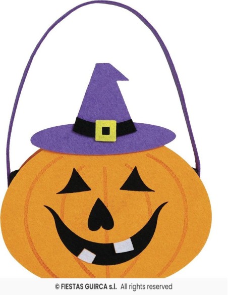 Cesto fieltro calabaza 16x18   cm