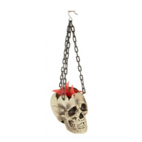 CALAVERA COLGANTE CON FUEGO 44 X 14 X 17