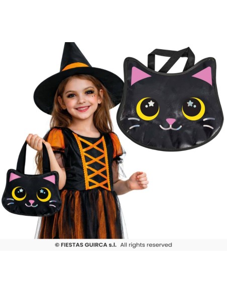 Bolso gato metalizada pvc   29x31 cm