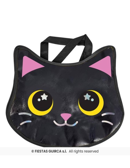 Bolso gato metalizada pvc   29x31 cm