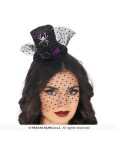 Minihat chistera con velo   negra