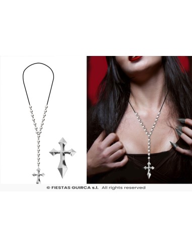 Collar metalico con cruz