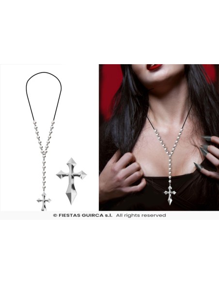 Collar metalico con cruz