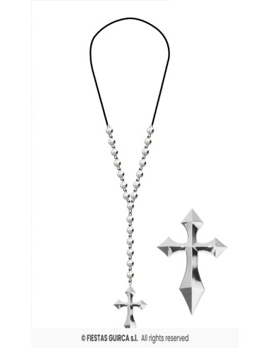 Collar metalico con cruz