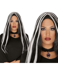 Peluca bruja melena con mechas blancas 2