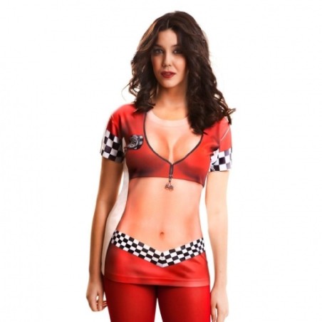 CAMISETA DISFRAZ SEXY RACING MANGA CORTA