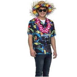 DISFRAZ CAMISETA HAWAIANO T.L