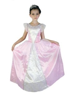 DISFRAZ  PRINCESA ROSA CON TIARA 2-4 AÑO