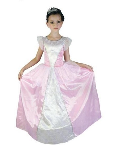 DISFRAZ  PRINCESA ROSA CON TIARA 2-4 AÑO