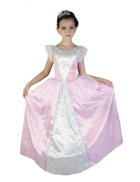 DISFRAZ  PRINCESA ROSA CON TIARA 2-4 AÑO