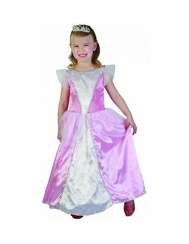 DISFRAZ  PRINCESA ROSA CON TIARA 2-4 AÑO
