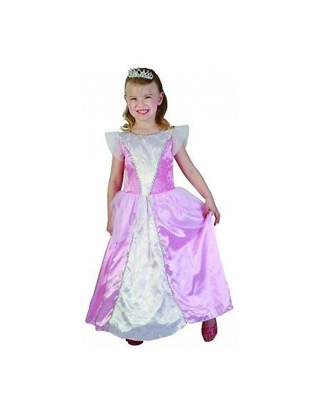 DISFRAZ  PRINCESA ROSA CON TIARA 2-4 AÑO