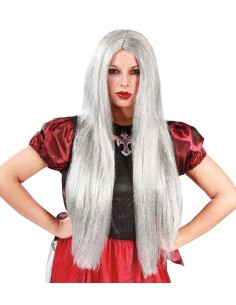 Peluca bruja gris