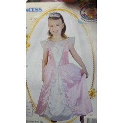 DISFRAZ  PRINCESA ROSA CON TIARA 2-4 AÑO