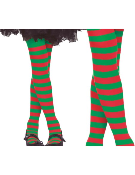 Pantys Rayas Rojas Y Verdes, 3-6 Años