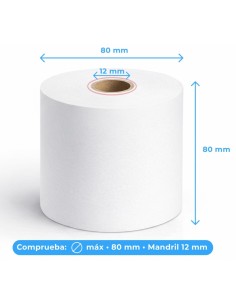 Rollos papel térmico 80x80x12 Impresora 