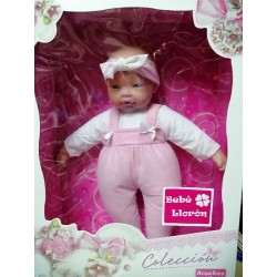 BEBE LLORON CON PETO ROSA 40CM 2