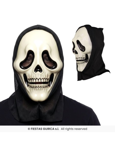 Máscara calavera killer con   capucha pv