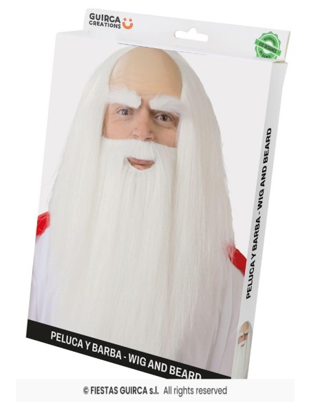 Peluca y barba druida - cejas no incluid
