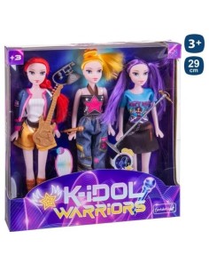 Set de 3 muñecas K-Idol Warrior 29 cm ca