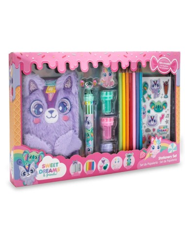 Cuaderno de peluche con papelería set Sw