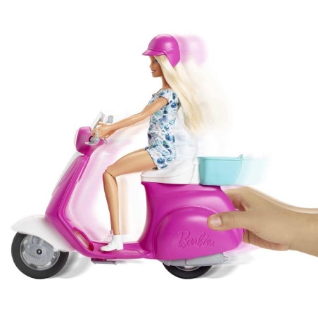 BARBIE MUÑECA BARBIE Y MOTO SCOOTERCON A
