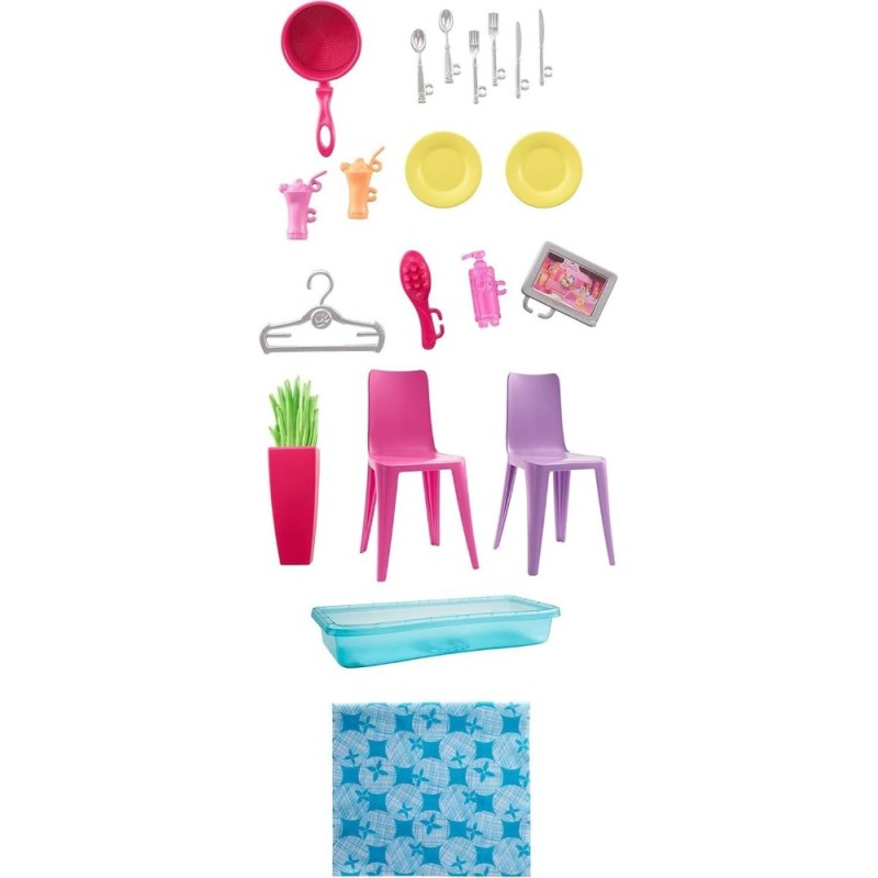 CASA DE MUÑECAS DE BARBIE C/MUEBLES Y AC