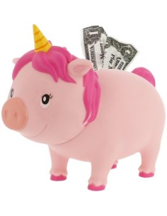 Unicornio, hucha rosa
