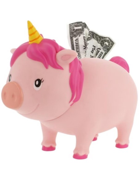 Unicornio, hucha rosa