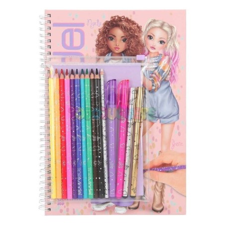 TOP MODEL LIBRO COLOREAR + SET COLORES