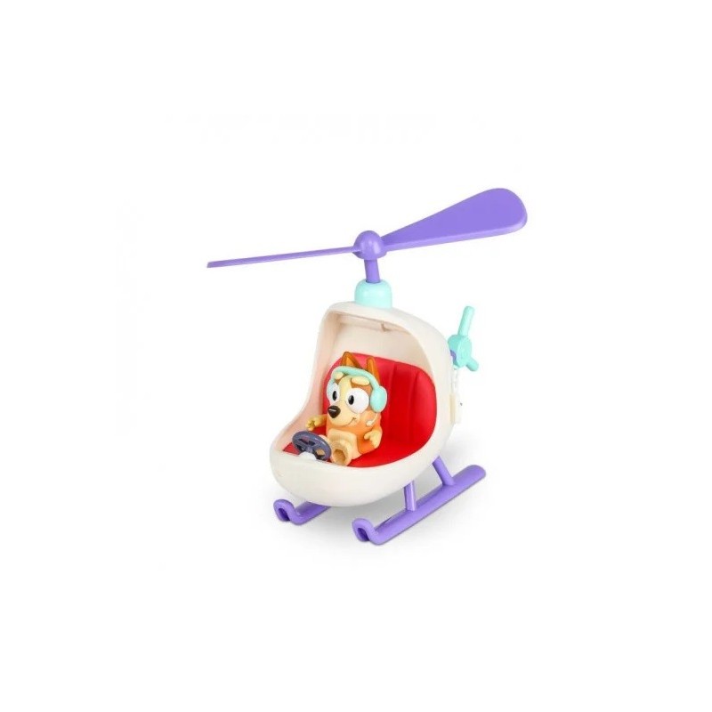 Bluey Vehiculo Con Figura - HELICOPTERO