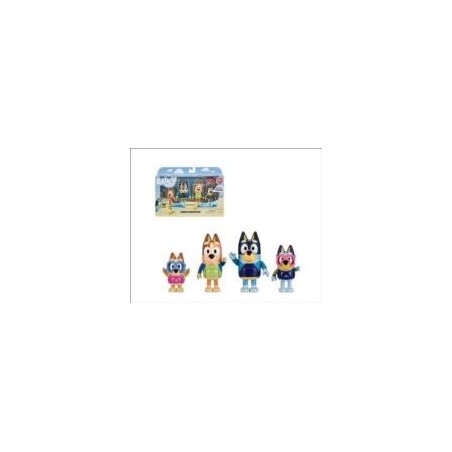 Bluey Pack 4 Figuras - Dia playa Familia
