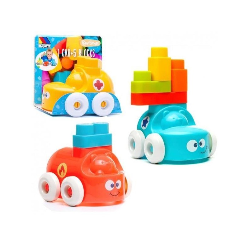 Coche de bloques con 5 bloques
