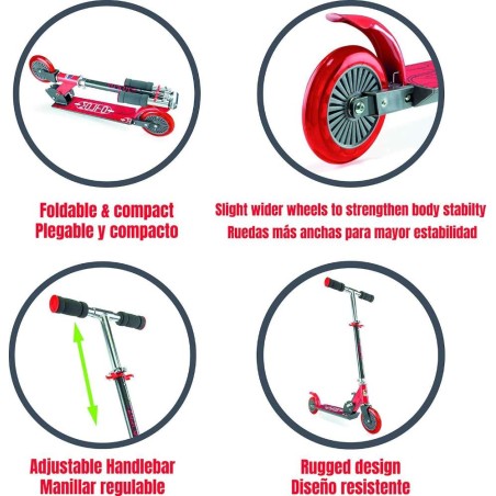 Patinete plegable Rojo 2 Ruedas