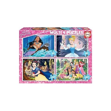 Multi 4 Puzzles Disney Princess 50-80-10
