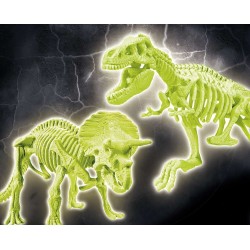 Arqueojugando T-Rex y Triceratops fluore