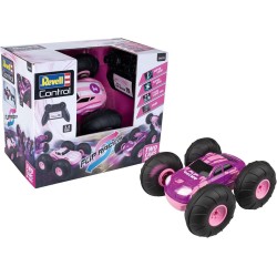 Vehiculo Stunt Car Flip Racer Rosa RC