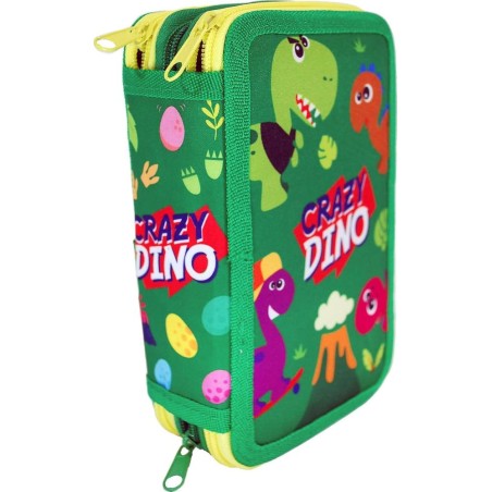ESTUCHE 3 CREMALLERAS CRAZY DINO