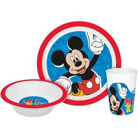 Set Plato Bowl Y Vaso Mickey