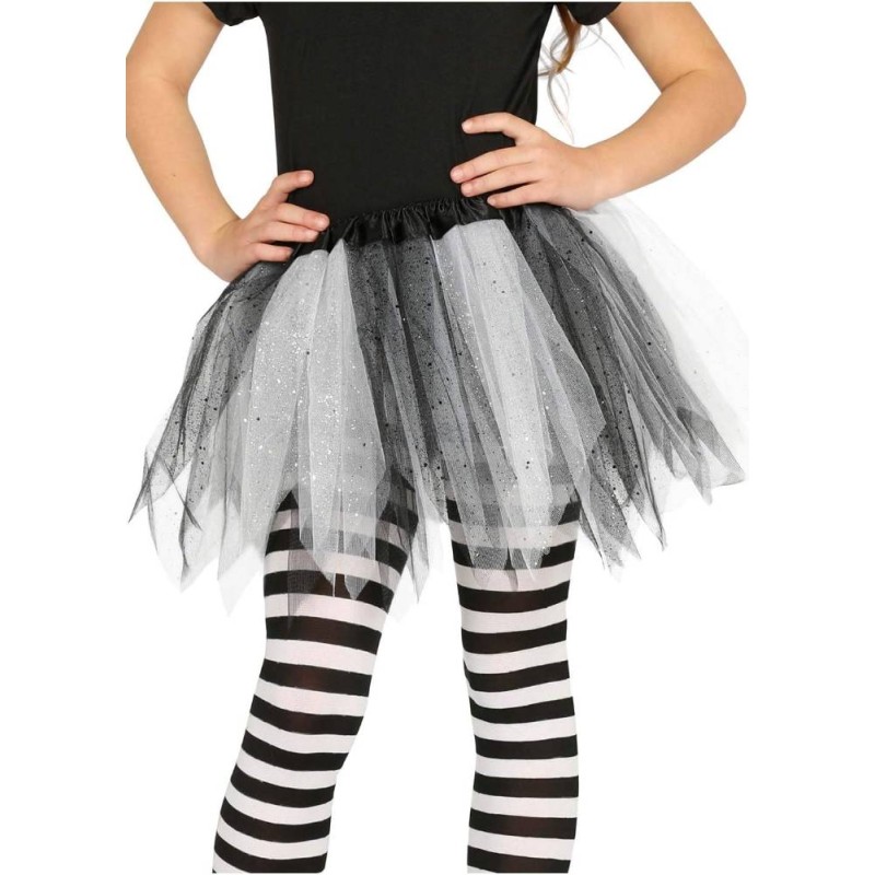 TUTU INFANTIL BRILLANTE BLANCO Y NEGRO 3
