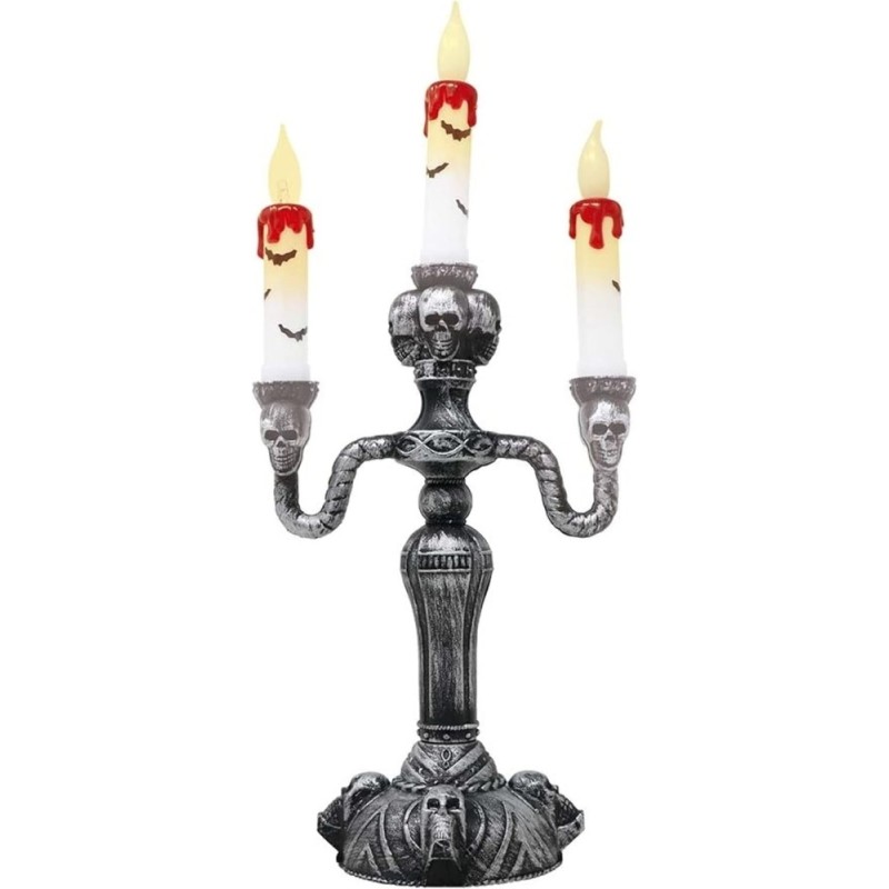 CANDELABRO 3 VELAS CON LUZ 40 CMS