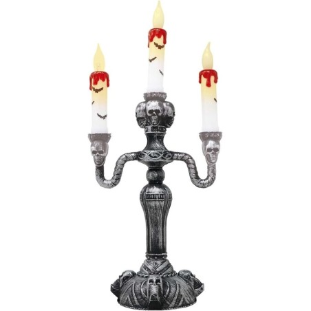 CANDELABRO 3 VELAS CON LUZ 40 CMS