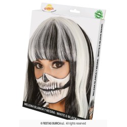 PELUCA MELENA BLANCA Y NEGRA EN CAJA 2