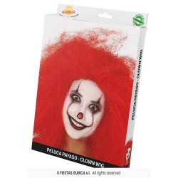 PELUCA PAYASO ROJA EN CAJA 2