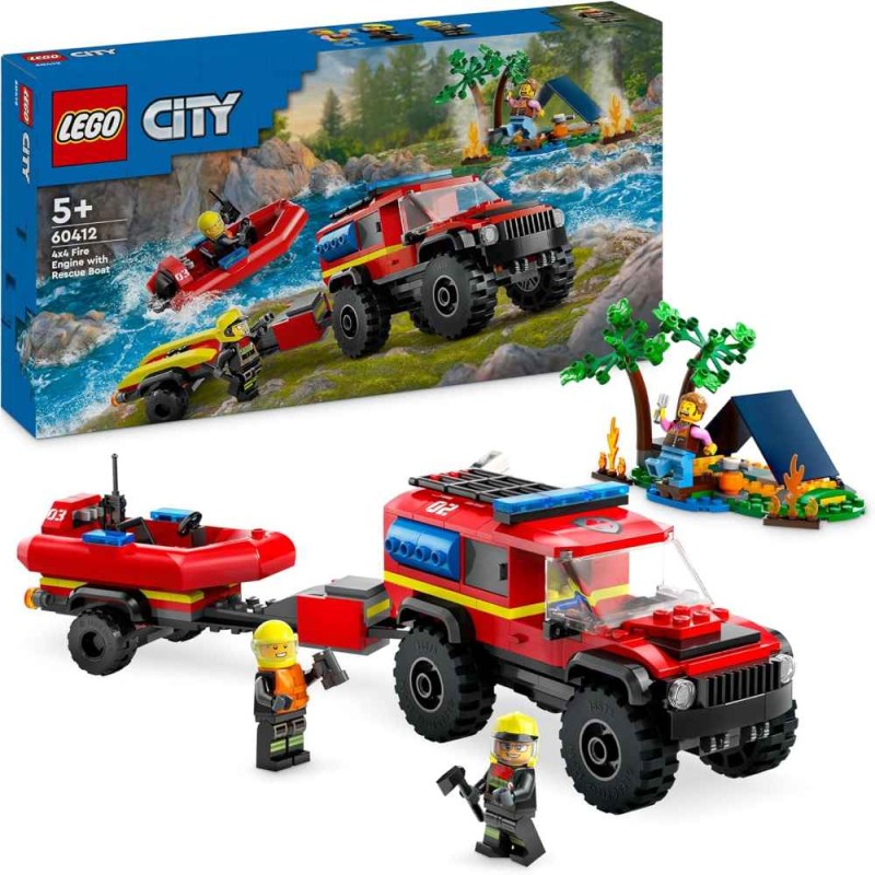 Camión de Bomberos 4x4 con Barco de Resc