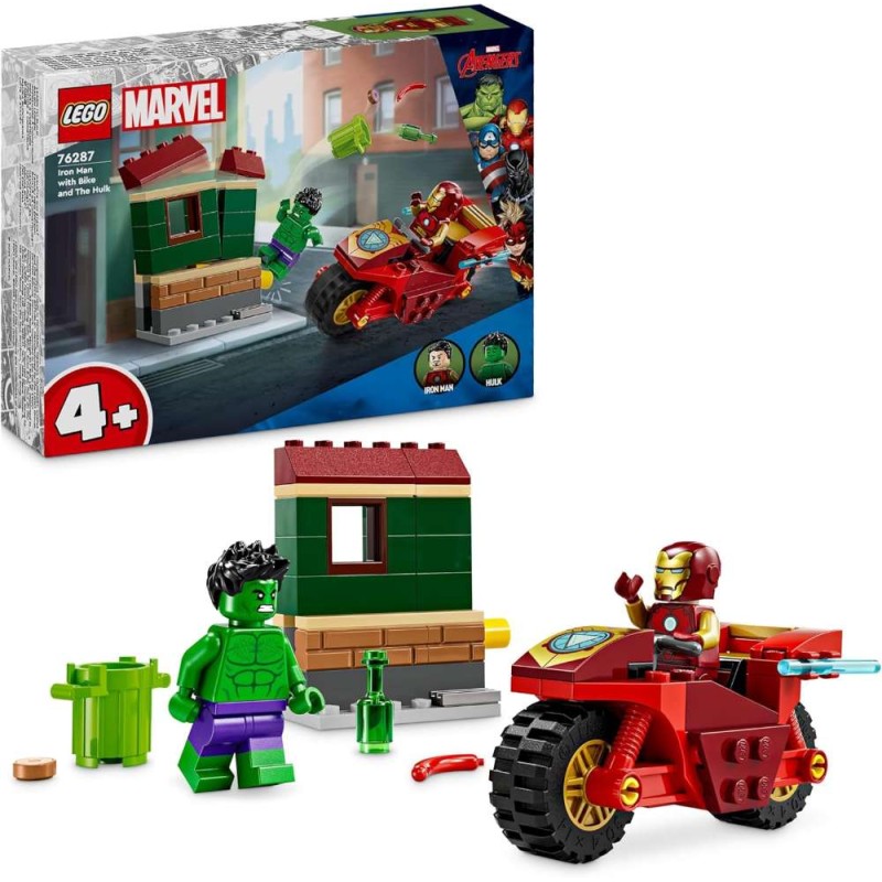 Iron Man con Moto y Hulk