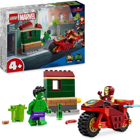 Iron Man con Moto y Hulk