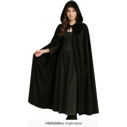 CAPA NEGRA CON CAPUCHA TERCIOPELO 130 CM 2