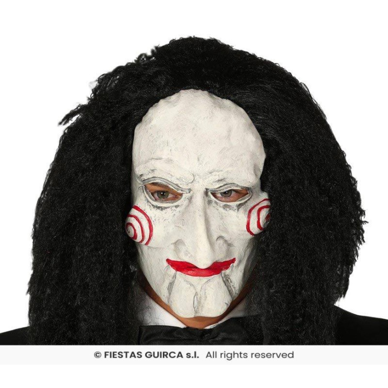 MASCARA SAW MARIONETA CON PELO LATEX