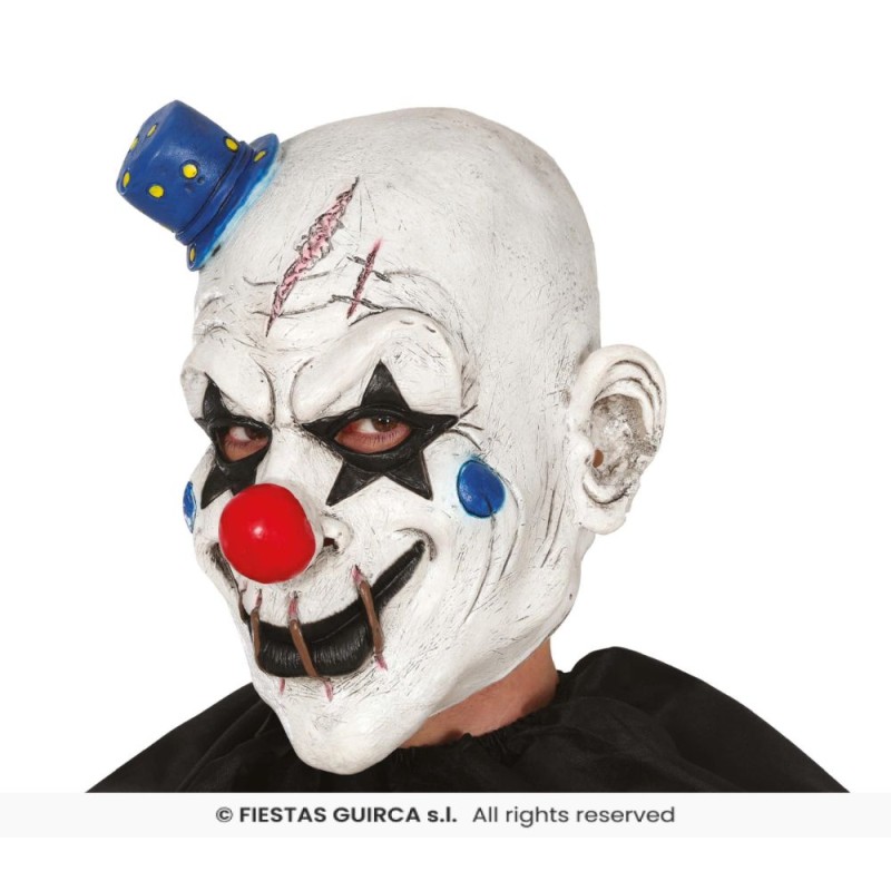 MASCARA PAYASO CON GORRITO LATEX
